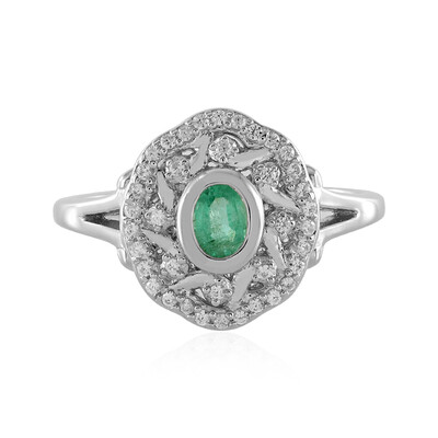 Colombian Emerald Silver Ring
