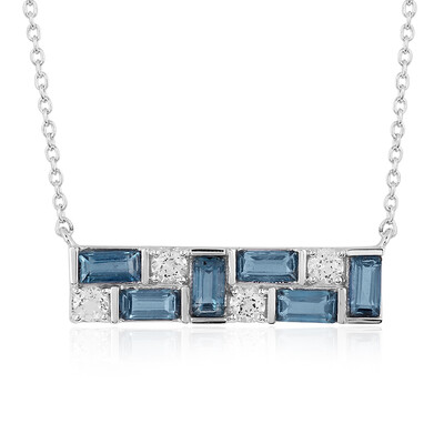 Teal Kyanite Silver Necklace
