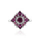 Rhodolite Silver Ring