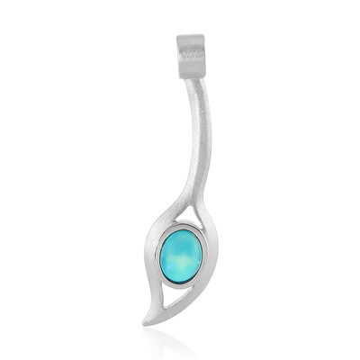 Blue Ethiopian Opal Silver Pendant (MONOSONO COLLECTION)
