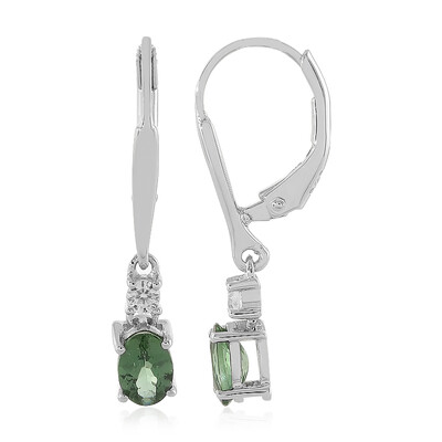 Chrome Apatite Silver Earrings