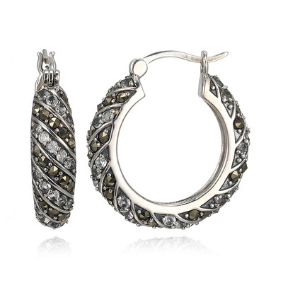 White Topaz Silver Earrings