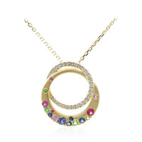 14K Ceylon Blue Sapphire Gold Necklace (CIRARI)