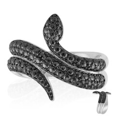 Black Diamond Silver Ring