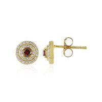 I3 Cognac Diamond Silver Earrings