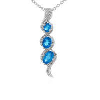 Neon Blue Apatite Silver Necklace