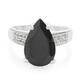 Black Spinel Silver Ring