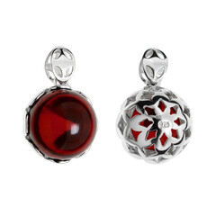 Colombian red Amber Silver Pendant