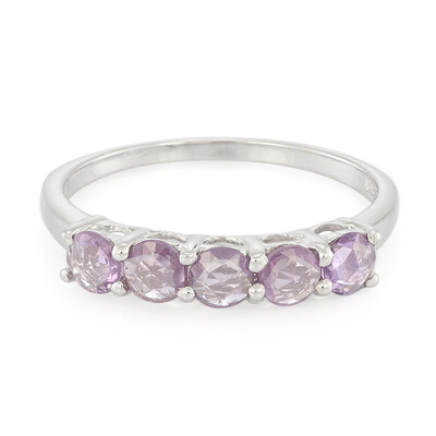 Unheated Ceylon Purple Sapphire Silver Ring