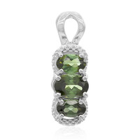 Brazilian Green Tourmaline Silver Pendant