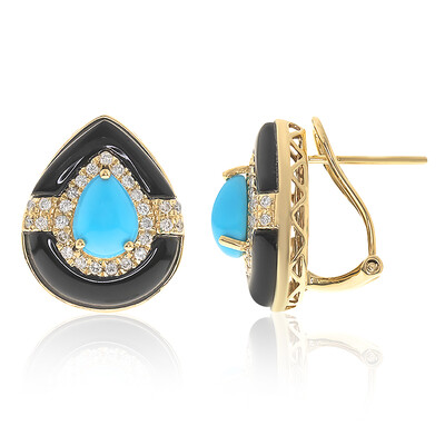 14K Sleeping Beauty Turquoise Gold Earrings (CIRARI)