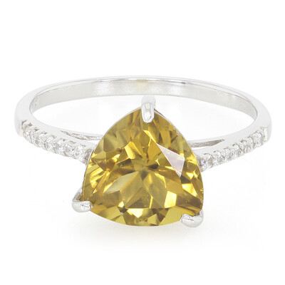 Champagne Quartz Silver Ring
