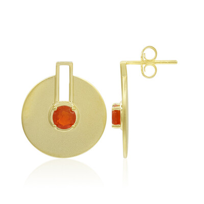 Mexican Fire Opal Silver Earrings