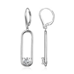 White Topaz Brass Earrings (Juwelo Style)