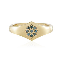 I2 Blue Diamond Silver Ring