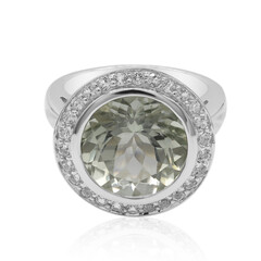 Green Amethyst Silver Ring