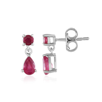 Madagascar Ruby Silver Earrings