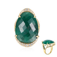 Emerald Colour Beryl Silver Ring