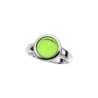 Colombian green Amber Silver Ring
