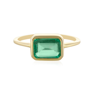 9K Russian Emerald Gold Ring