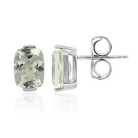 Green Amethyst Silver Earrings