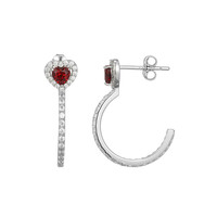 Mozambique Garnet Silver Earrings