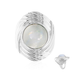 Rainbow Moonstone Silver Ring