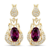 14K Magenta Garnet Gold Earrings (SUHANA)