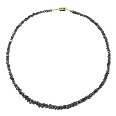 Black Diamond Silver Necklace(Adela Silber)