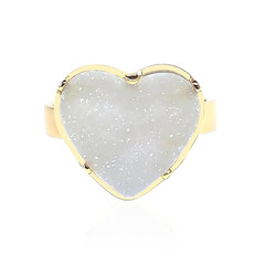 Druzy Agate Silver Ring (Bali Barong)