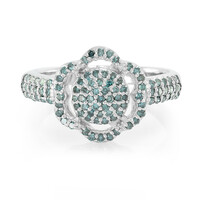 Fancy Diamond Silver Ring