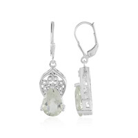 Green Amethyst Silver Earrings