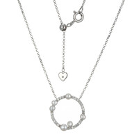 White Freshwater Pearl Silver Necklace