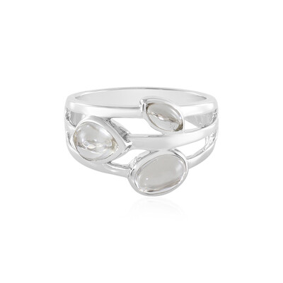 White Quartz Silver Ring