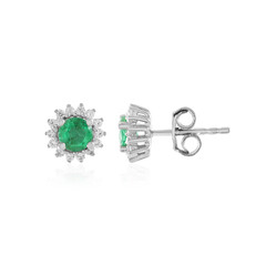 Colombian Emerald Silver Earrings