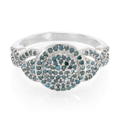 Fancy Diamond Silver Ring