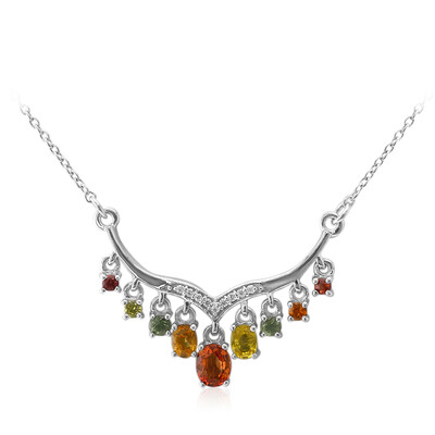 Fancy Sapphire Silver Necklace