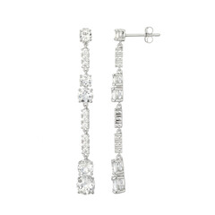 White Topaz Silver Earrings (Adela Silber)