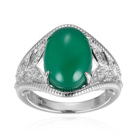 Green Agate Silver Ring