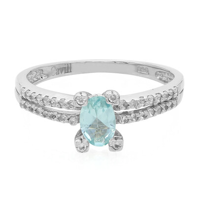 Fluoro Green Apatite Silver Ring