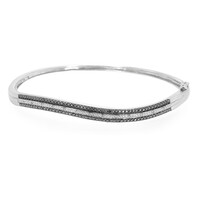Black Diamond Silver Bangle