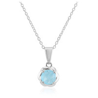 Blue Pastel Quartz Silver Necklace