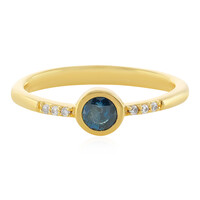 I3 Blue Diamond Silver Ring