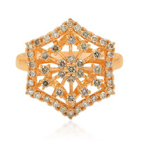 14K SI1 Argyle Rose De France Diamond Gold Ring