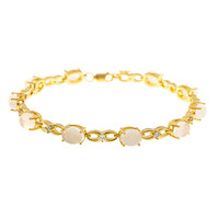 Tanzanian Rainbow Moonstone Silver Bracelet