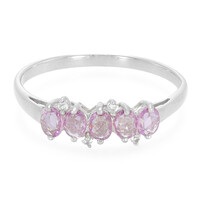 Unheated Ceylon Purple Sapphire Silver Ring