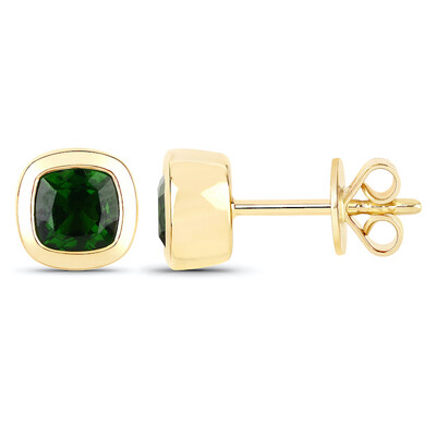 14K Russian Diopside Gold Earrings