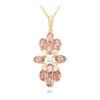18K Unheated Padparadscha Sapphire Gold Necklace (AMAYANI)