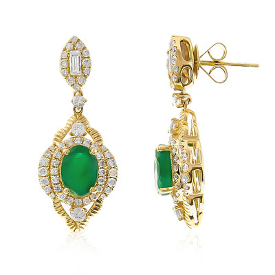 14K Zambian Emerald Gold Earrings (CIRARI)