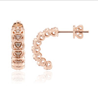 9K SI1 Argyle Rose De France Diamond Gold Earrings